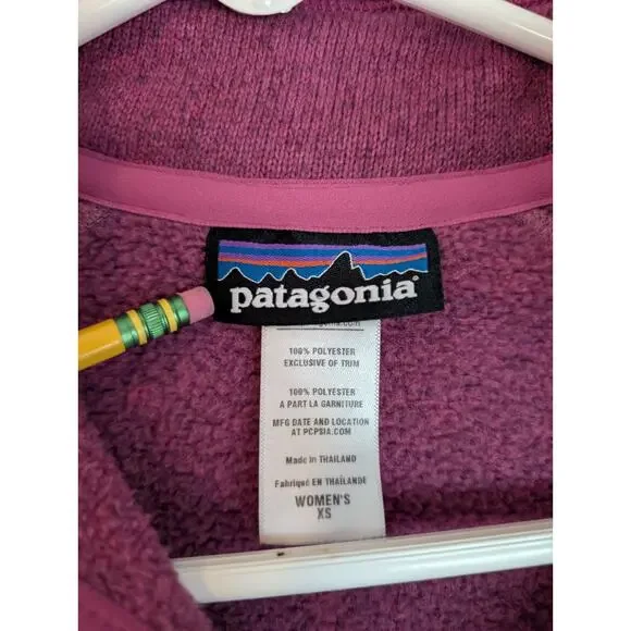 Patagonia Womens Better Sweater 1/4 Zip Pullover Jacket Magenta Sz XS - Picture 4 of 7